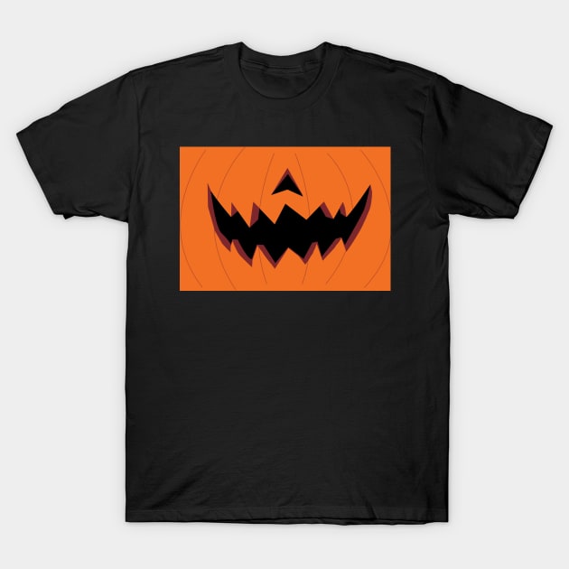 Jack O Lantern Pumpkin Face Mask Jagged (Day) T-Shirt by Sunny Saturated